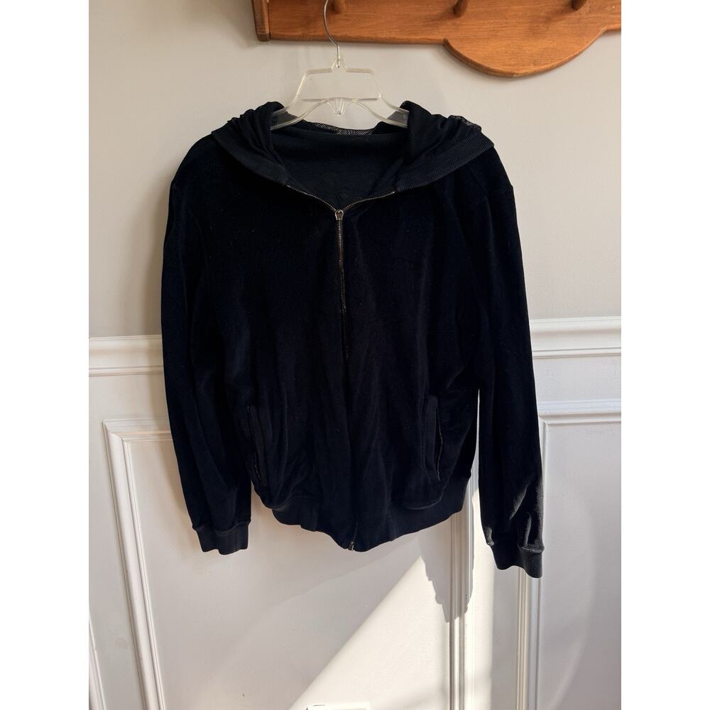 Versace Velour Medusa Black Zip-Up Hoodie Sweater